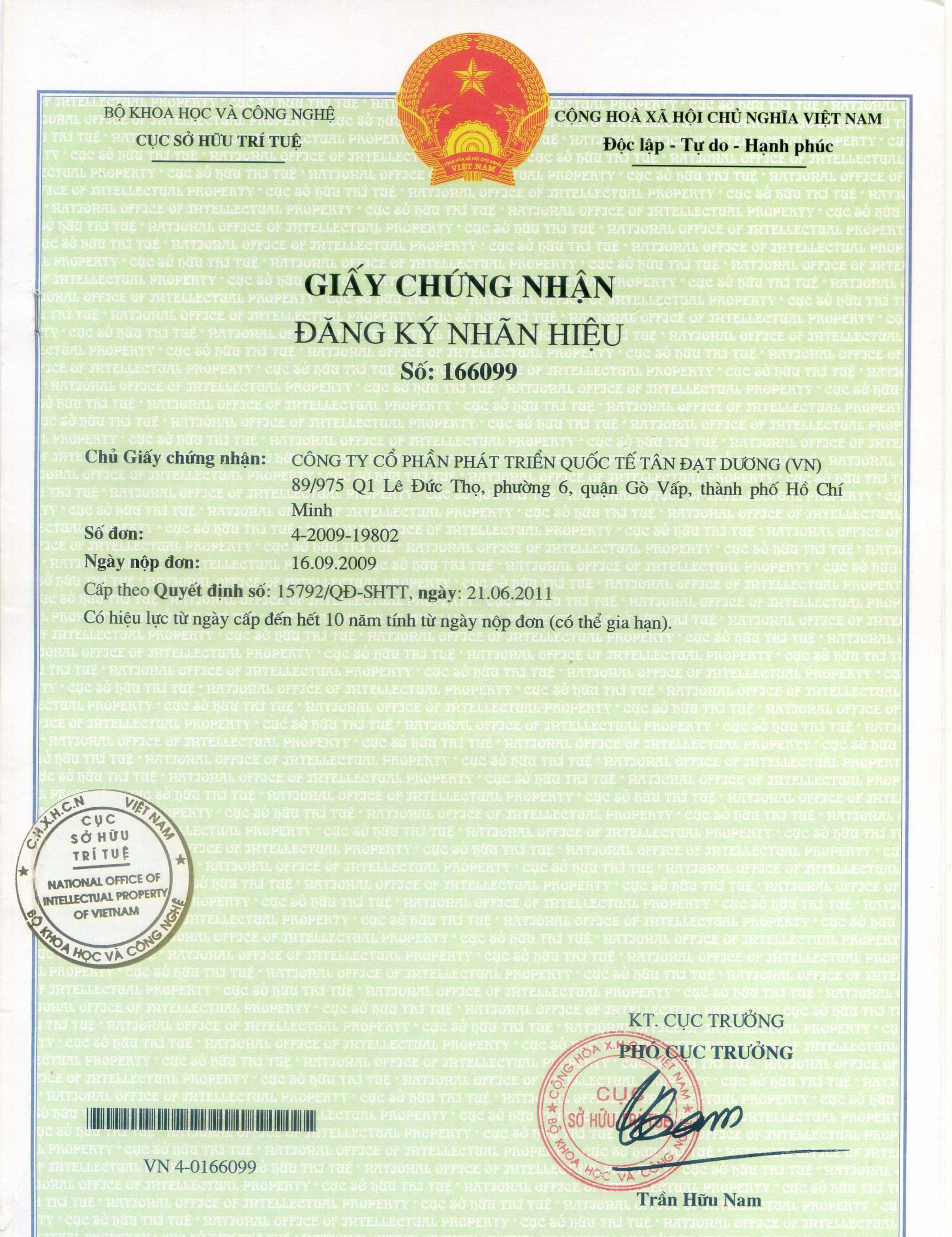 GCN đăng ký nhãn hiệu Silk281